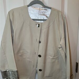 Worth Tan Utility Jacket with Silver Accents